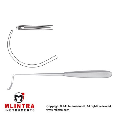 Deschamps Ligature Needle Blunt for Left Hand Stainless Steel, 24 cm - 9 1/2"